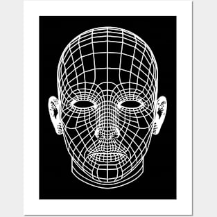 3d polygons head Posters and Art